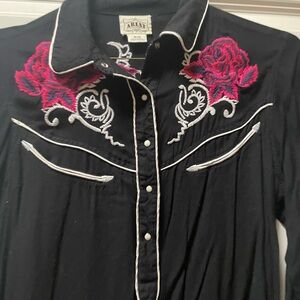 Ariat Black Dress with Red Embroidery